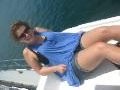 Just chilling on the Catamaran back 