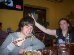 Mike learns how to use chopsticks!!