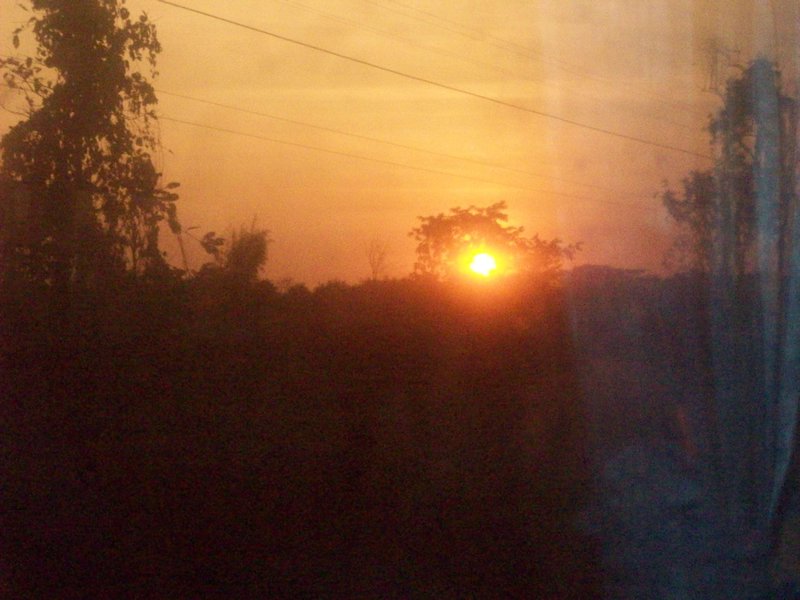 Sunset from the train to Chiang Mai