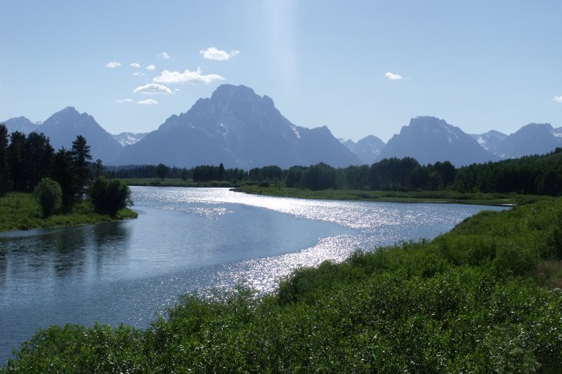 Tetons over the river..