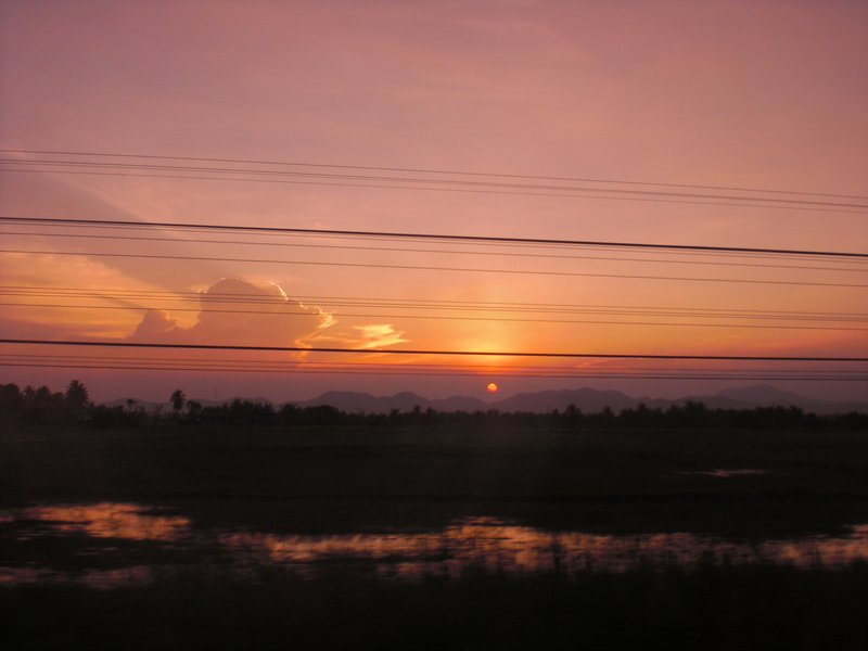 Sunset from train window