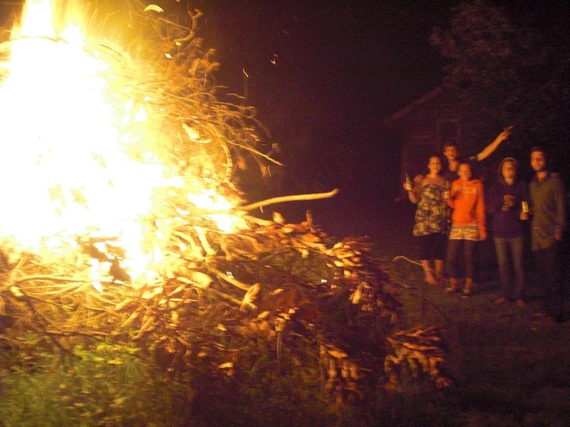 Huge bonfire on the farm