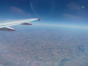 Aeroplane view into Melbourne