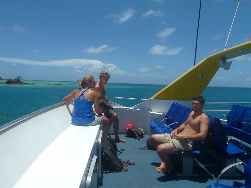Soaking up some rays on board the Yasawa Flyer
