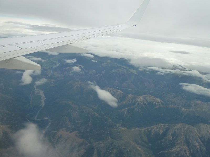 View from the plane into Christchurch 