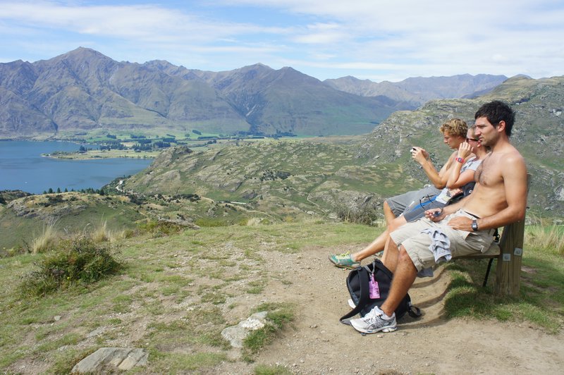 Rocky mountain walk - pit stop to enjoy the view of Lake Wanaka