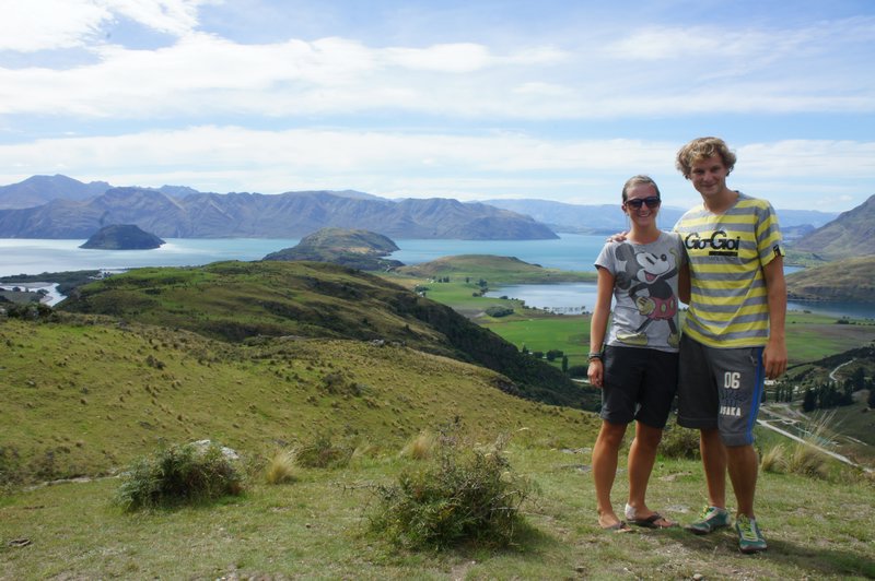 On top of Rocky Mountain with Lake Wanaka in the background