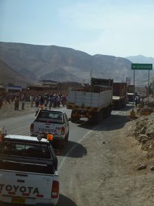 Traffic jam due to mine protest 