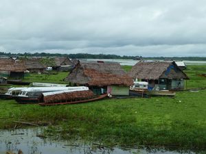 Huts on the River Amazon 
