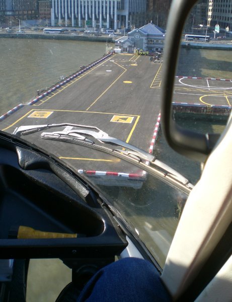 Approaching the heliport