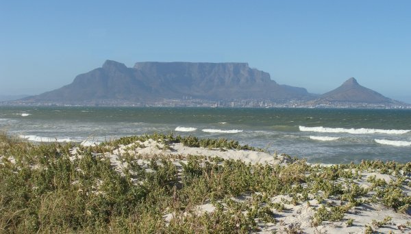 Characteristic view of Table Mountain and Cape Town 