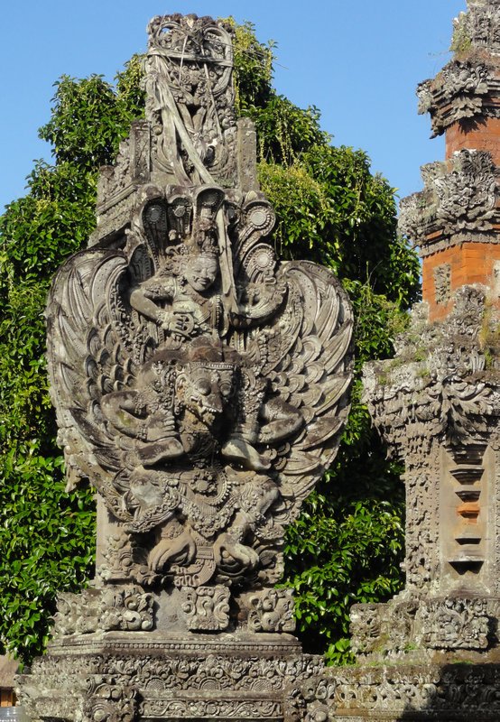 Stone statue, Pura Taman Ayu temple