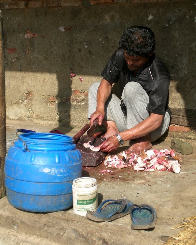 Barefoot butcher
