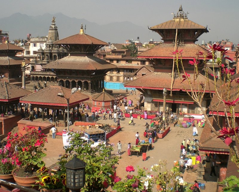 Temples and mountains, Patan