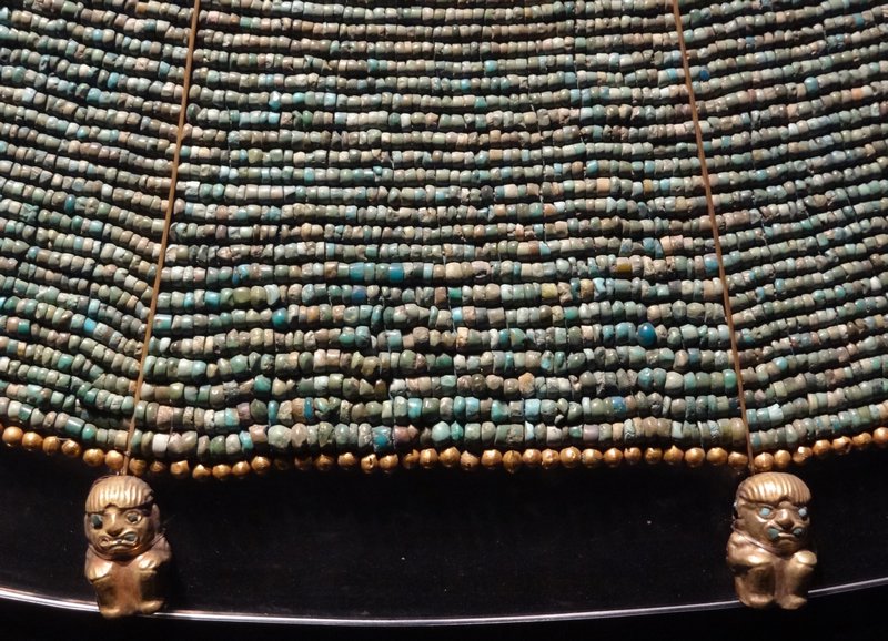 Moche turquoise and gold breastplate