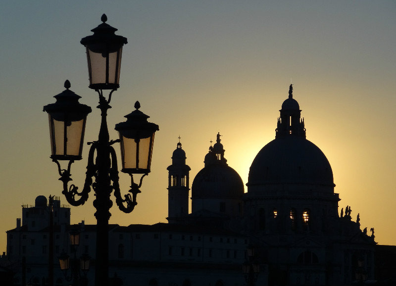 Sun setting behind Santa Maria della Salute