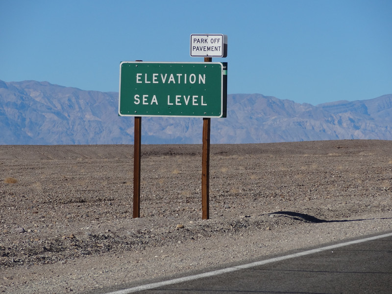 Sea level sign, Death Valley