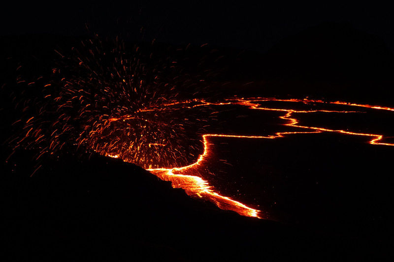 Erta Ale spewing boiling lava