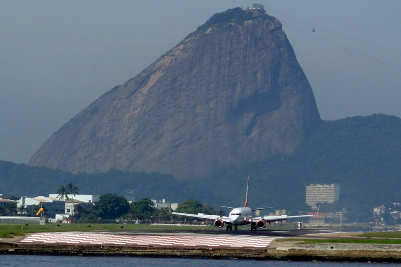Rio's Santos Dumont airport with Sugarloaf Mountain looming behind