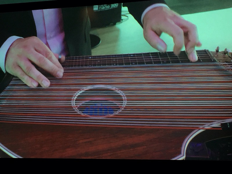 Closeup of zither playing