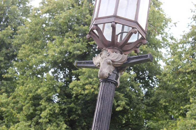 Detail of lamp posts leading to Parliament