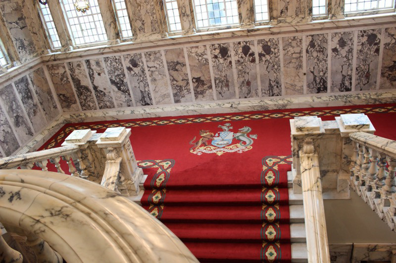 Looking down the grand staircase