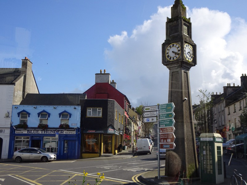 Sligo main square. Note telephone booth transformed into defibrillator station