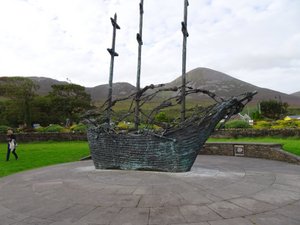 National Famine Memorial. Croagh Patrick in the background