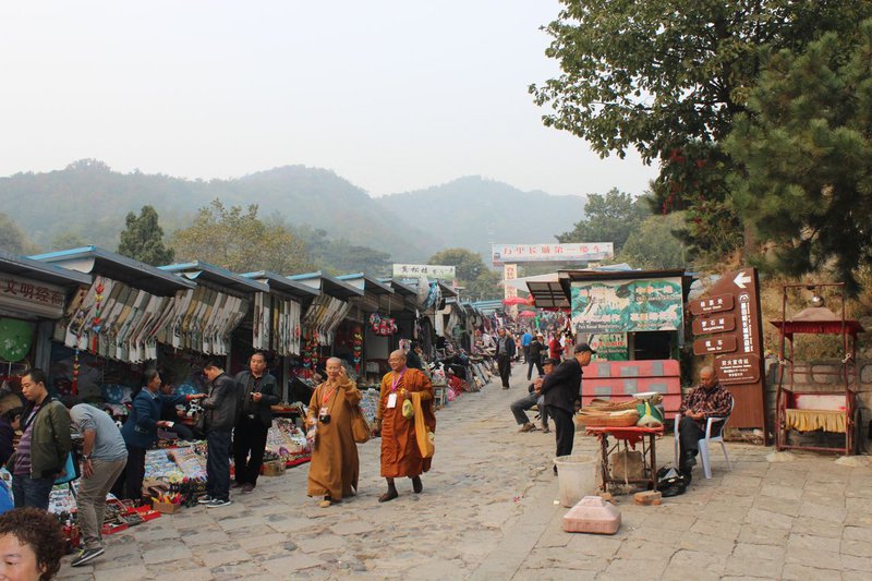Shops at base of Great Wall, Mutianyu, China