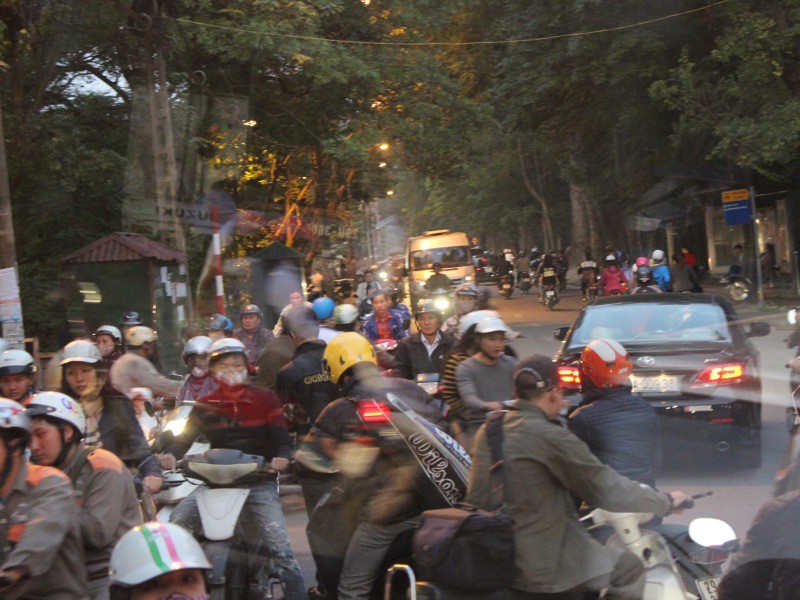 Traffic insanity in Hanoi Old Quarter