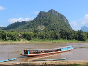 Long-tail boat on the Mekong River, Laos