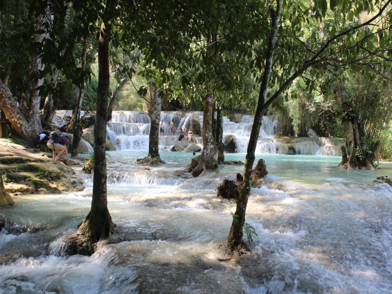 Basins at Kuangsi Falls, Luang Prabang, Laos