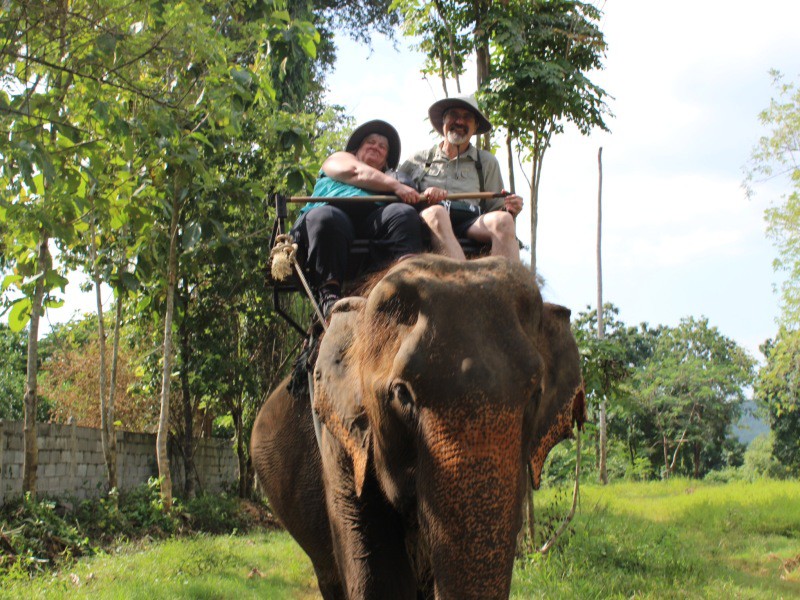 Elephant ride featuring Boon Ploom, Wang Po Elephant Park, Thailand