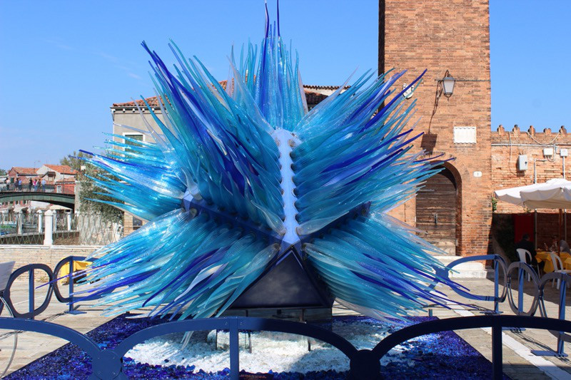 Blue Comet glass sculpture