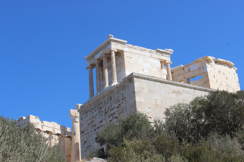 Looking up to the Propylaea, entrance to the Acropolis