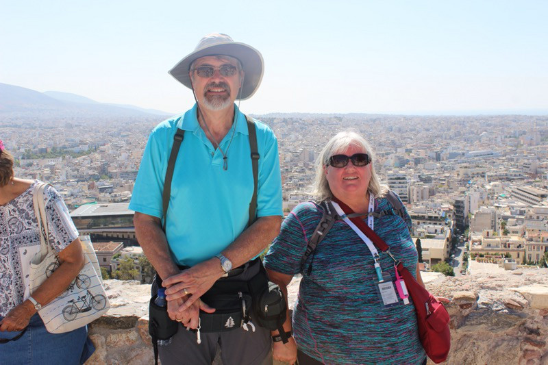 Two intrepid adventurers at the top of the Acropolis