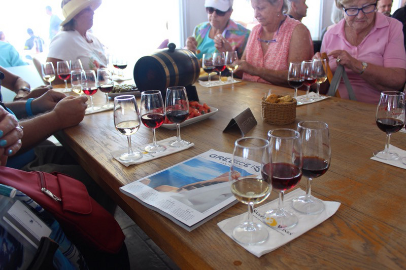 Flight of wines at Santos Winery