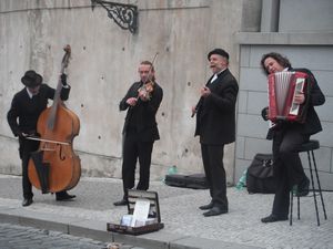 Musicians outside Prague Castle