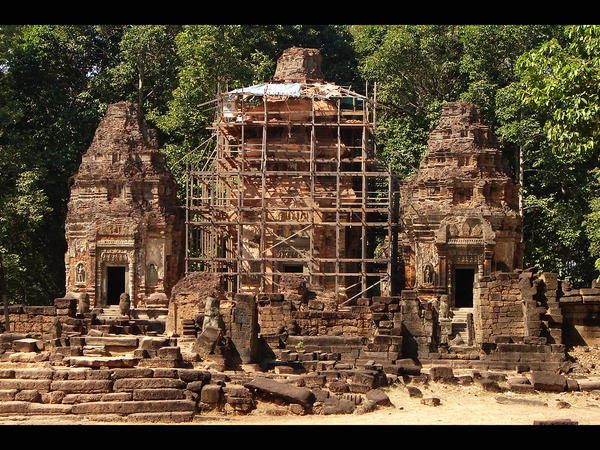 Ruins At Preah Ko Under Restoration