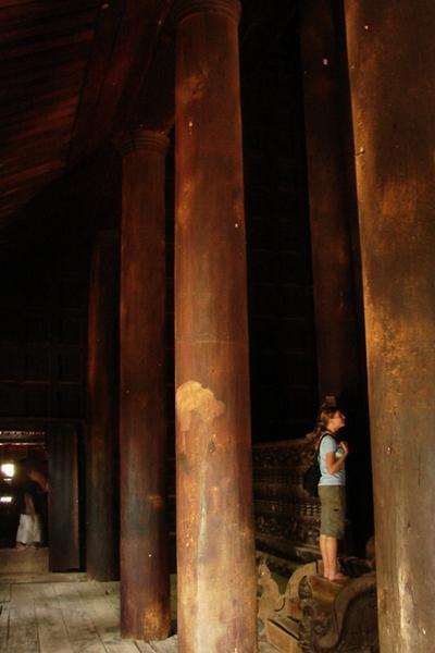 Huge Columns At The Teak Monastery