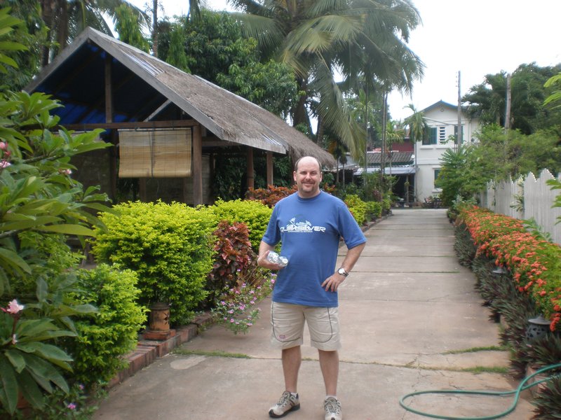 Scott outside our Guesthouse