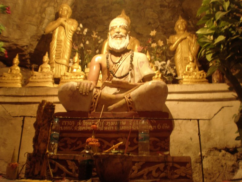 Statue of Hermit in Cave