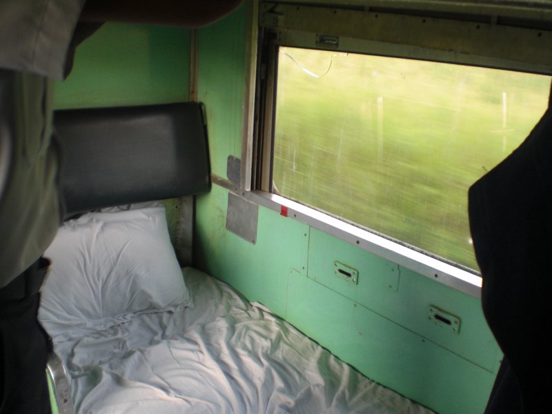 Our bed on the train