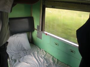 Our bed on the train