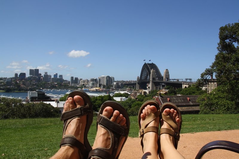Harbour Bridge and our toes