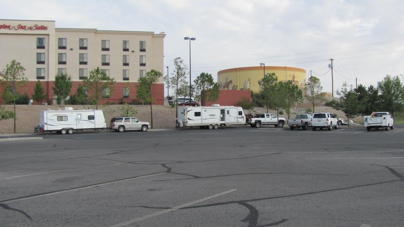 Trailers overnight in the Wal Mart Parking lot off I-25