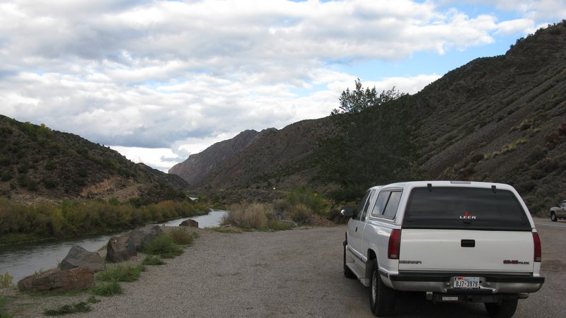 Entering the gorge of the Rio Grande West of Taos