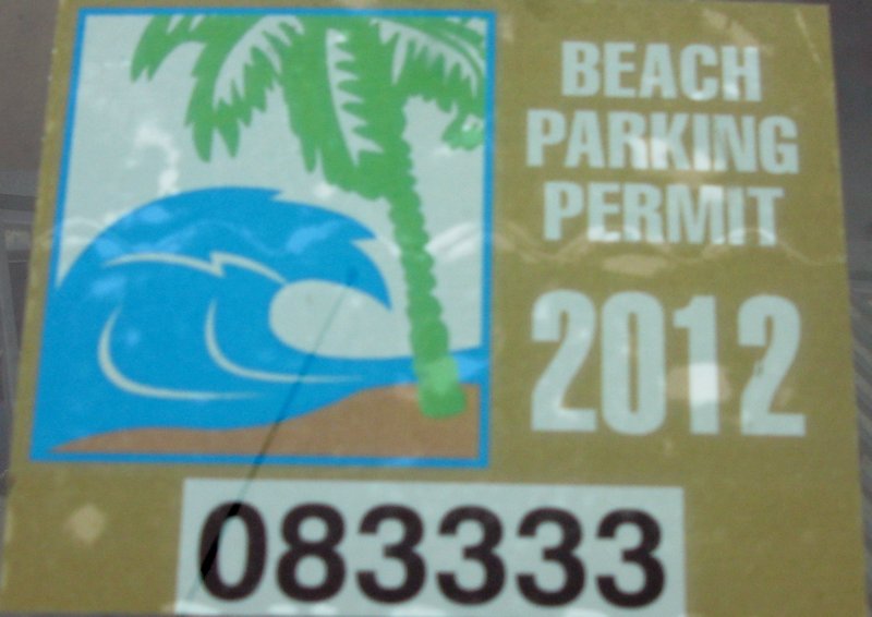 Beach parking and camping permit