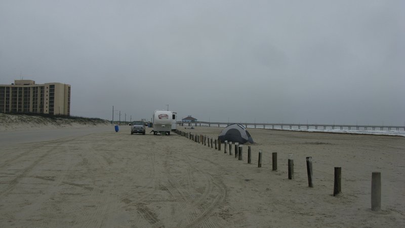 Beach parking and camping area south of Horace Caldwell Pier