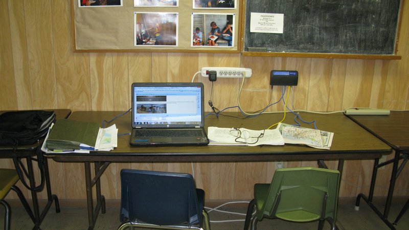Laptop desk at the computer center